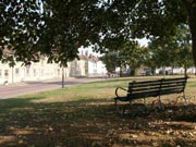 A relaxed view of historic Cricklade in Wiltshire, from a seat on the green